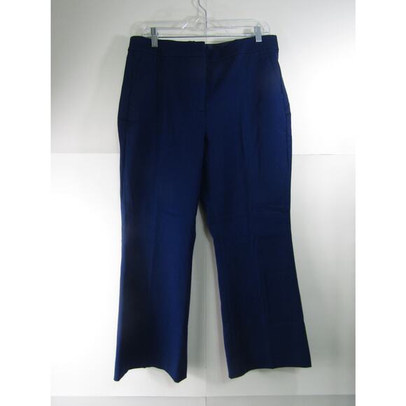 J. Crew Blue Kelsey Flare Pant Women's sz 14 34"x25" Minimalist Neutral Nautical - Picture 2 of 10